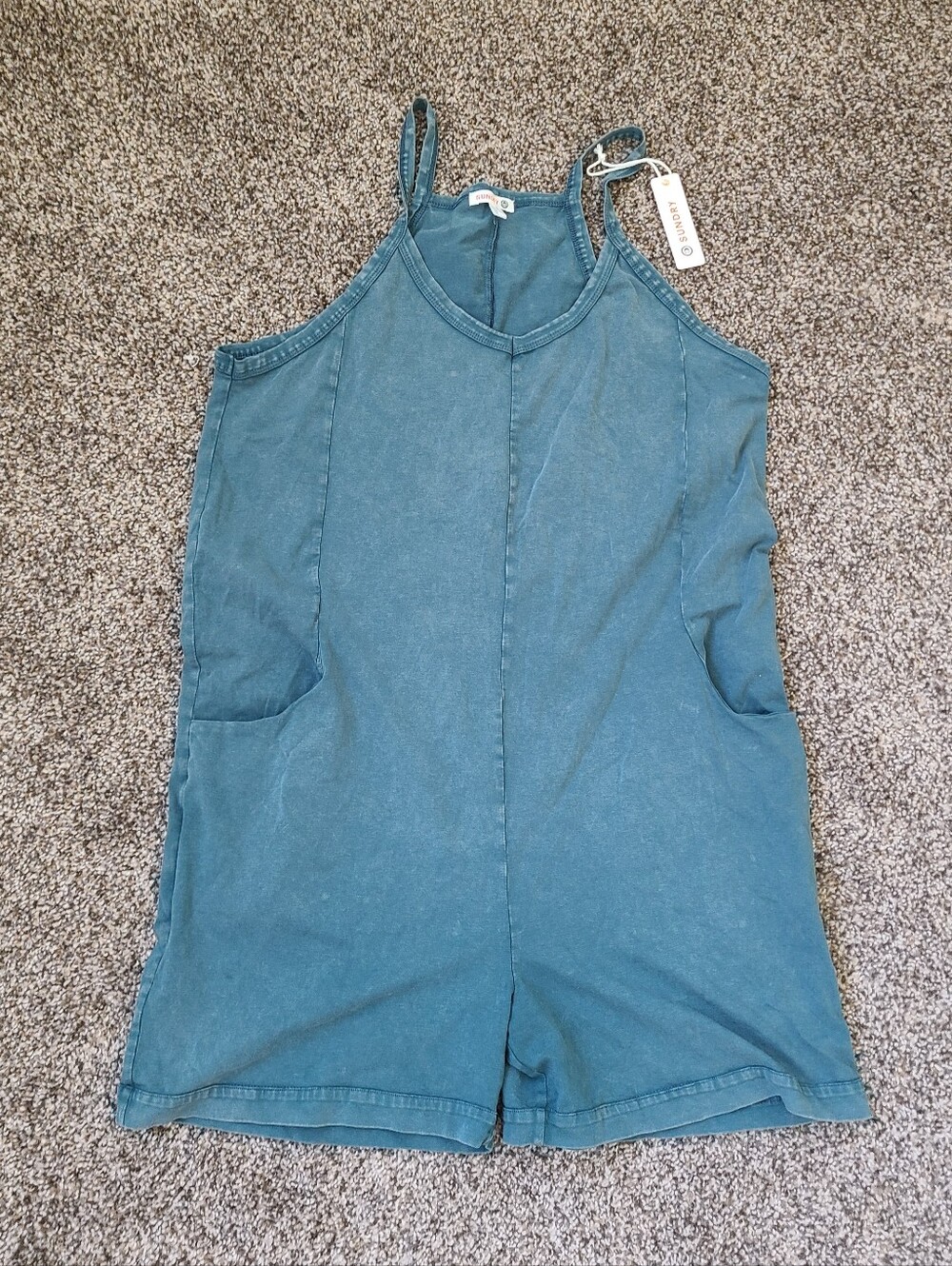 Sundry Teal Shorts Onesie Size Small